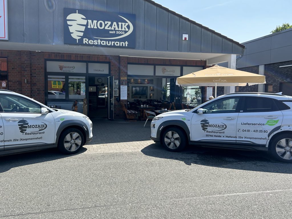 Außenterrasse Restaurant Mozaik Hafenstraße Heide
